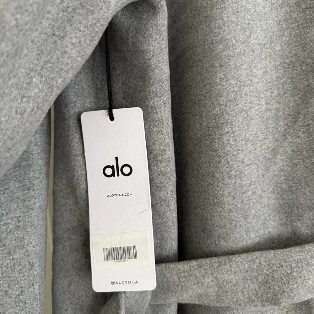 ALO Yoga Gameday Wool Belted Coat Athletic Heather Grey NEW with tags